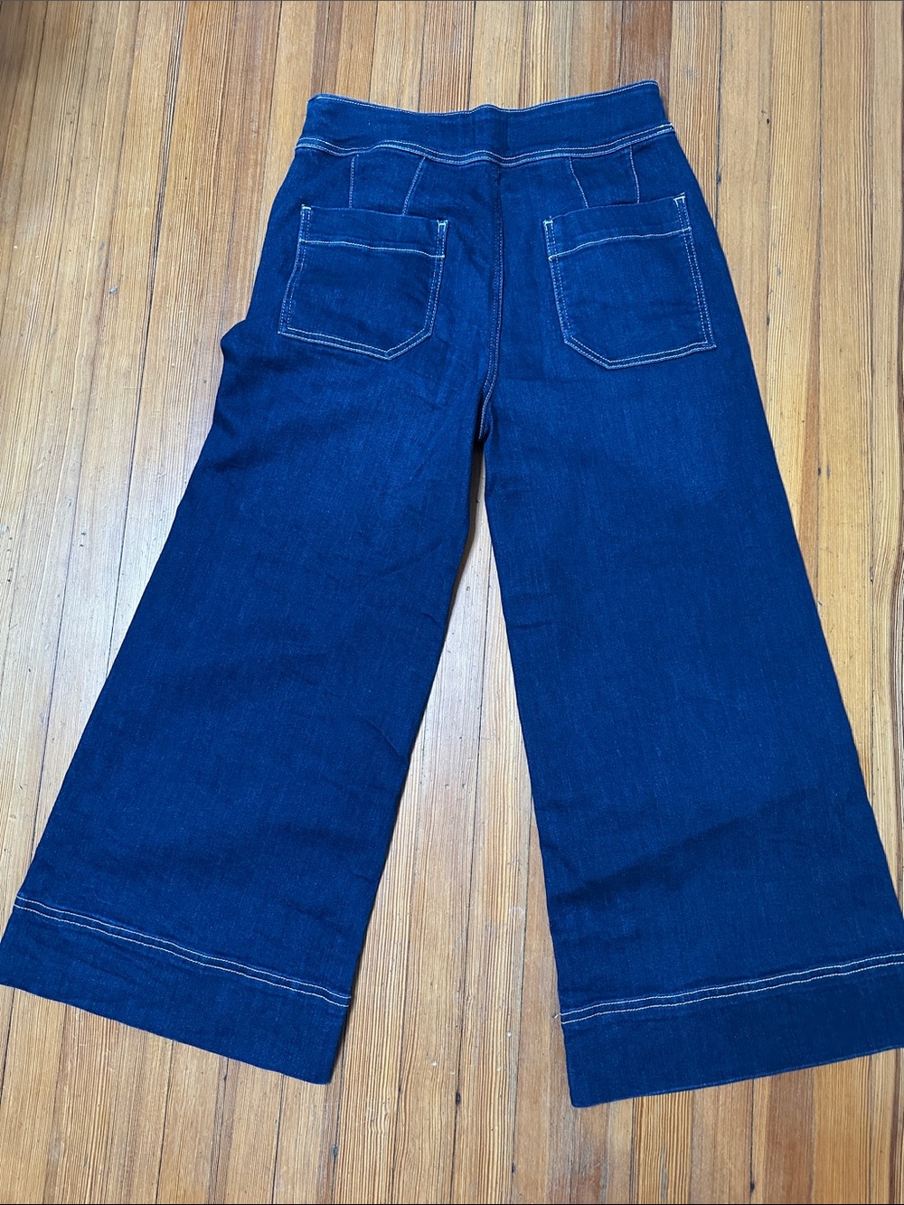 Anthropologie Maeve Sailor dark wide leg crops (29) - Picture 4 of 4